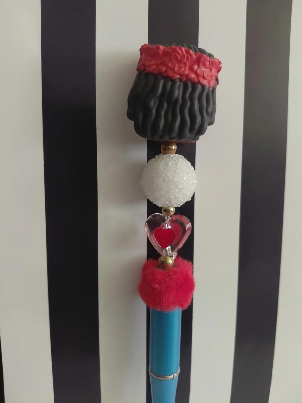 Cute Doll Top Blue Pen with Red and White Accents - Kids Toys